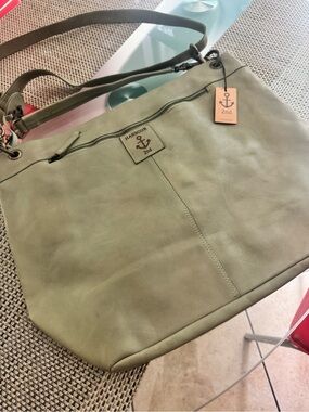 Olive Green Tote Bag – Casual Leather-Effect Shoulder Tote
